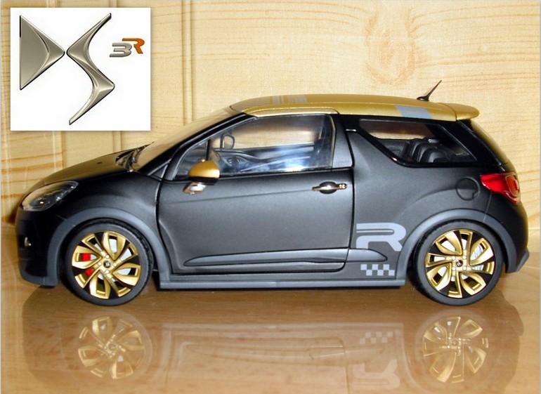 4_DS3 Racing černý mat.+zl.střecha 2012 (Norev) -1/18
